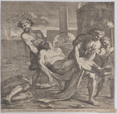 Abdon et Sennen transportant les martyrs chrétiens pour l