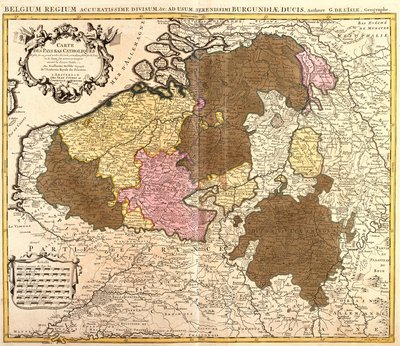 Carte des Pays-Bas catholiques (Belgique et Luxembourg) (gravure) - Guillaume Delisle