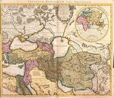 Carte des pays voisins de la mer Caspienne (Russie, Arménie, Perse, Kazakhstan, Turkménistan) - Guillaume Delisle