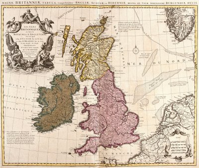 Carte des Îles Britanniques, Royaumes d