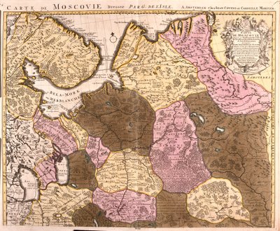 Carte du Grand Principauté de Moscou (Russie) (gravure) - Guillaume Delisle