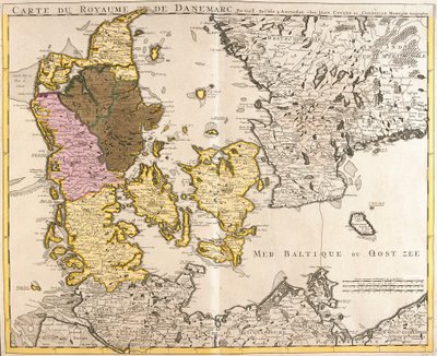 Carte du Royaume du Danemark (gravure) - Guillaume Delisle