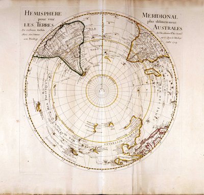 Vue du pôle Sud (Antarctique). Atlas de Guillaume Delisle, géographe - Guillaume Delisle