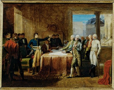 Preliminaires de la paix signe a Leoben le … (painting on canvas) - Guillaume Lethiere
