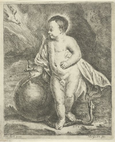 Enfant Jésus avec un globe et un serpent - Guillaume Pierre Mensaert