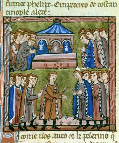 Godefroy de Bouillon et les croisés en prière au Saint-Sépulcre - Élection de Godefroy de Bouillon au Saint-Sépulcre, juillet 1099 - Guillaume de Tyr