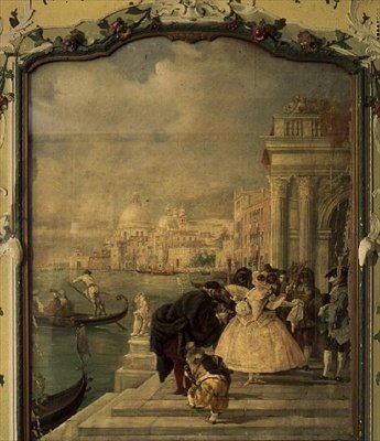 Dame masquée devant la Salute, Venise - Guiseppe Ponga