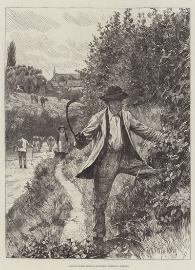 Scènes agricoles, octobre, taille des haies - Gunning King