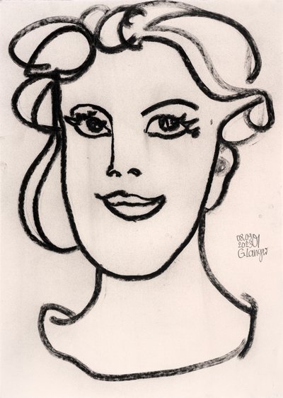 Portrait de femme minimaliste - Gunter Langer