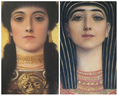 Grèce antique et Égypte antique, détail des têtes d