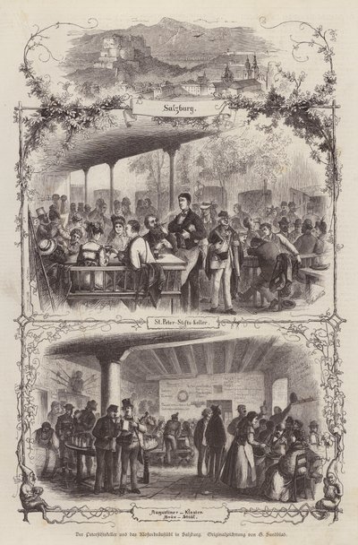 Peterstiftkeller et Klosterbraustubl, brasseries à Salzbourg, Autriche - Gustav (after) Sundblad