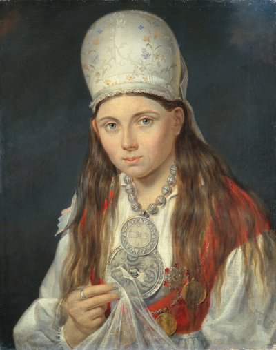 Fille estonienne, 1852 - Gustav Adolf Hippius