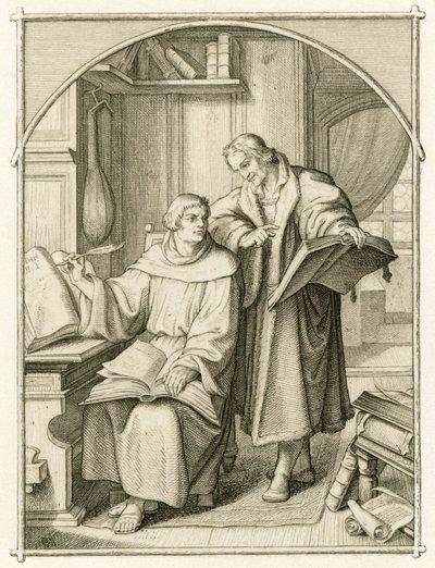Martin Luther et Philipp Melanchthon - Gustav Ferdinand Leopold Konig