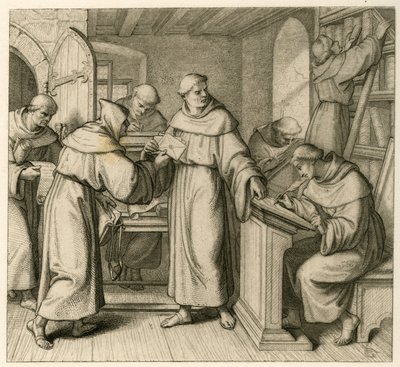 Martin Luther en tant que Vicaire Général du monastère des Augustins. Illustration de : "Dr. Martin Luther le Réformateur Allemand", illustré par Gustav Koenig, publié par Rudolf Besser, Gotha - Gustav Ferdinand Leopold Konig