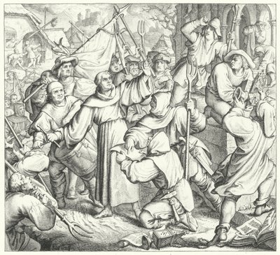 Martin Luther prêche contre les rebelles et la guerre des paysans - Gustav Ferdinand Leopold Konig