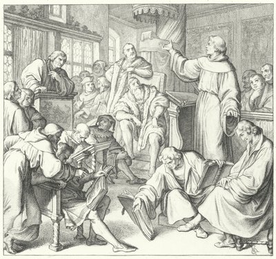 Le débat de Leipzig, Andreas Karlstadt, Johann Eck et Martin Luther, 1519 - Gustav Ferdinand Leopold Konig