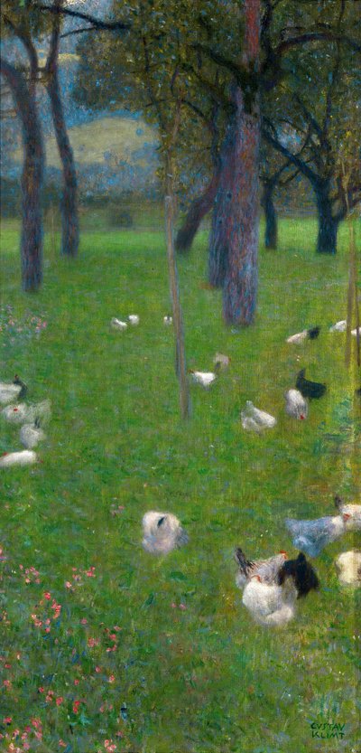 Après la pluie, jardin avec des poules à Sainte-Agathe, 1898 - Gustav Klimt