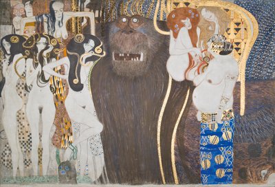Frise Beethoven : Les forces hostiles - Panneau 1, mur frontal - Gustav Klimt