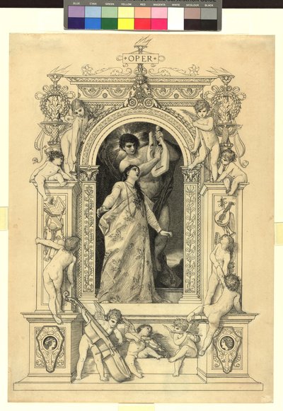 Oper (Vorlage für: Gerlach & Schenk, Allegorien und Embleme Bd. 1 Nr. 64a) - Gustav Klimt