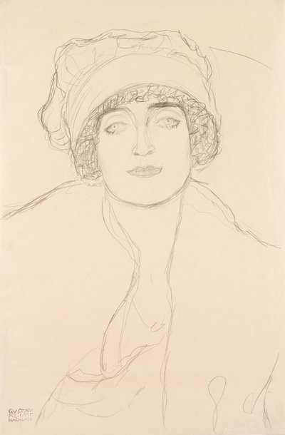 Portrait avec un chapeau, 1917-118 - Gustav Klimt