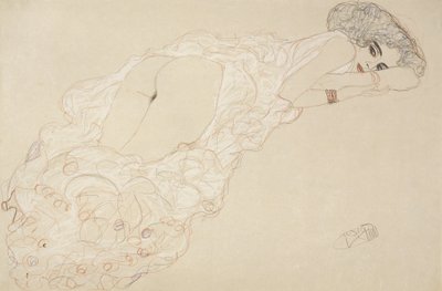Nu allongé sur le ventre et tourné vers la droite, 1910 - Gustav Klimt