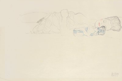 Demi-nu Allongé à Droite, vers 1914-15 - Gustav Klimt