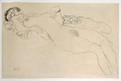 Nu couché tourné vers la gauche - Gustav Klimt