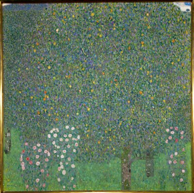Roses sous les arbres. 1918 (peinture sur toile) - Gustav Klimt
