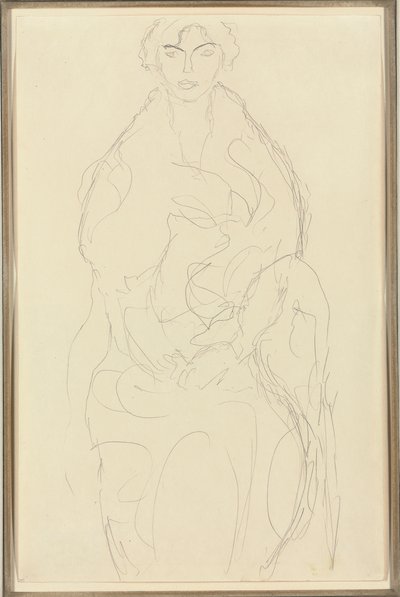 Femme assise de face, vers 1917-18 - Gustav Klimt