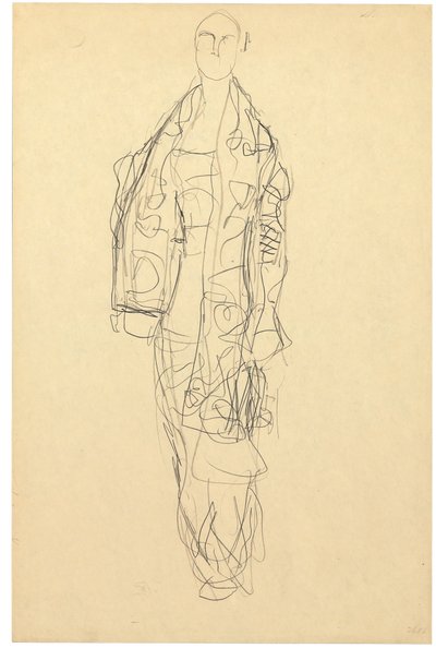 Dame debout avec cape, vers 1914-16 - Gustav Klimt