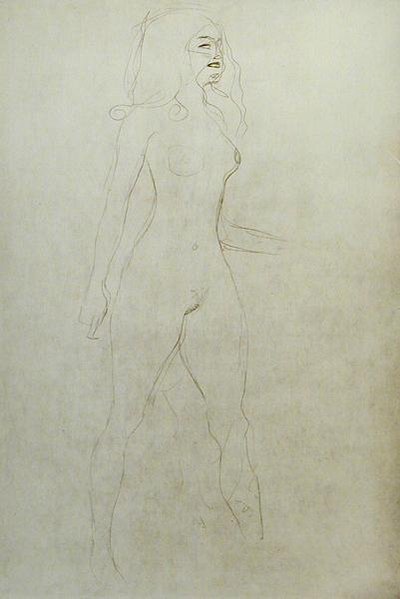 Nu debout (verso) - Gustav Klimt