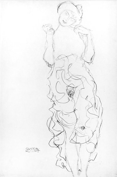 Nu debout avec les bras levés, c.1917/18 - Gustav Klimt