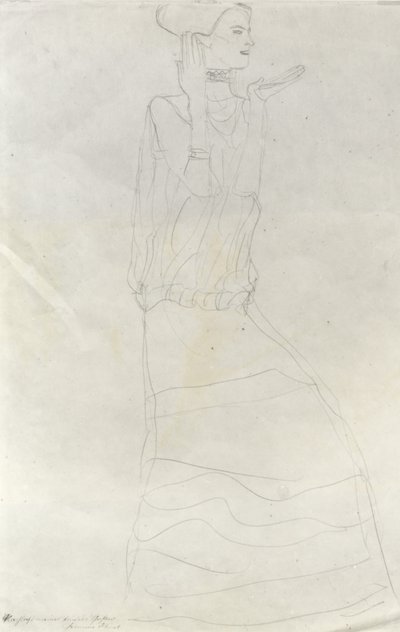 Femme debout avec les mains levées - Gustav Klimt