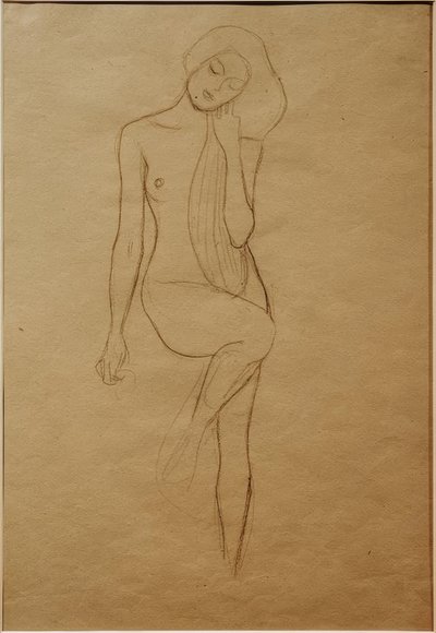 Nu féminin debout avec la jambe droite levée - Gustav Klimt