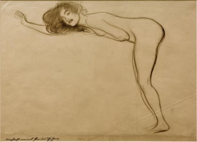 Fille nue debout penchée vers la gauche - Gustav Klimt
