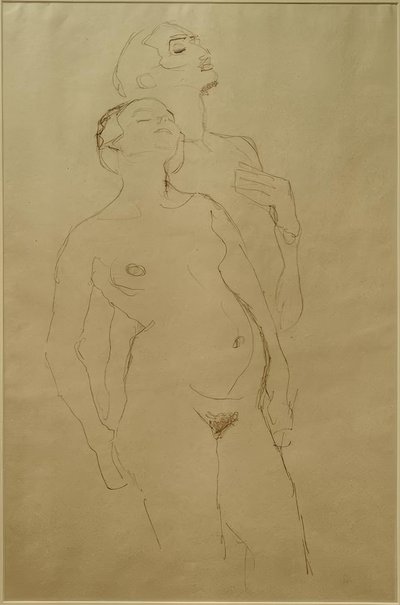 Couple amoureux debout (Étude pour Adam et Ève) - Gustav Klimt
