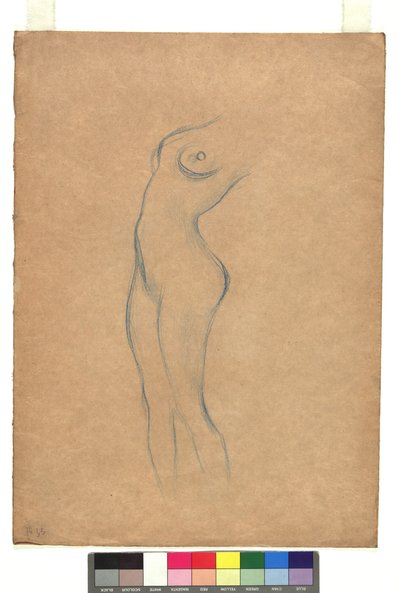 Studie zu einem stehenden weiblichen Akt nach links - Gustav Klimt