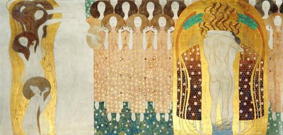 La Frise Beethoven, Détail : Les Arts, Chœur du Paradis, Étreinte, 1902 - Gustav Klimt
