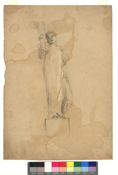 Figure féminine sur un piédestal - Gustav Klimt
