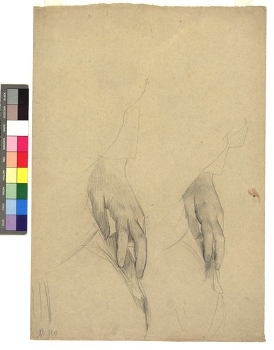 Zwei Handstudien, Finger ans Ohr gelegt - Gustav Klimt