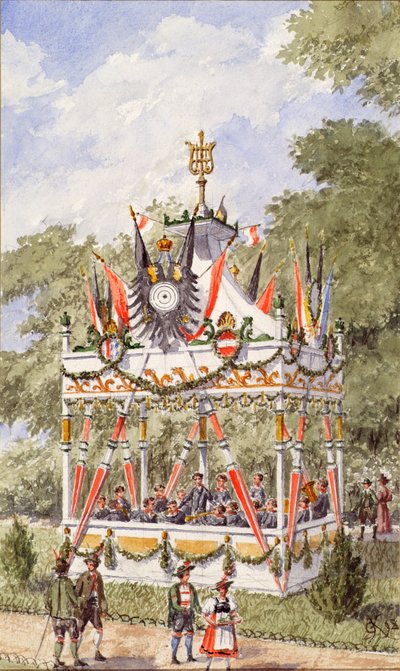 Le pavillon de musique de la fête des tireurs viennois de 1898 - Gustav Korompay