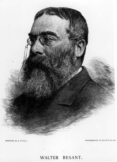 Sir Walter Besant, gravé par Gustav Kruell d