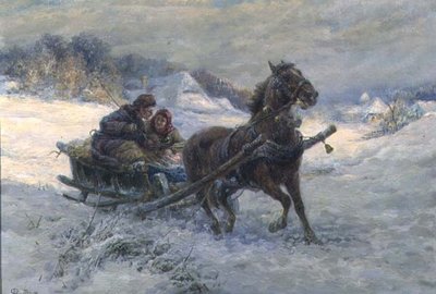 Balade en traîneau en hiver - Gustav Prucha