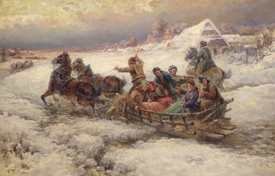 Troïka dans la neige - Gustav Prucha