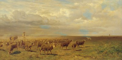 Troupeau de moutons dans la Puszta - Gustav Ranzoni