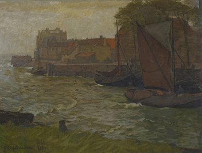 Dans le port de Veere - Gustav Schönleber