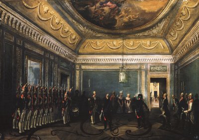 Changement de la garde du régiment Preobrazhensky au palais de Gatchina à l