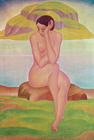 Fille sur un rocher - Gustav Wunderwald