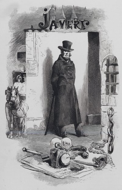 Scène des Misérables, de Victor Hugo : Javert, le détective - Gustave (after) Brion