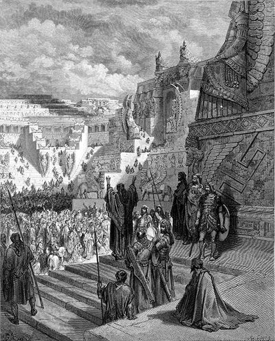 Artaxerxès accordant la liberté aux Juifs, gravé par Ligny, c.1868 - Gustave (after) Dore